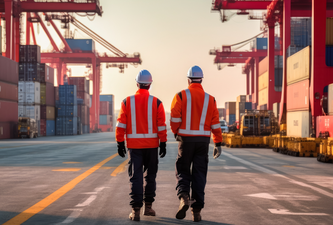 Maritime professionals at work